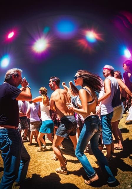 Festival Dance Scene in Hyperrealism Style