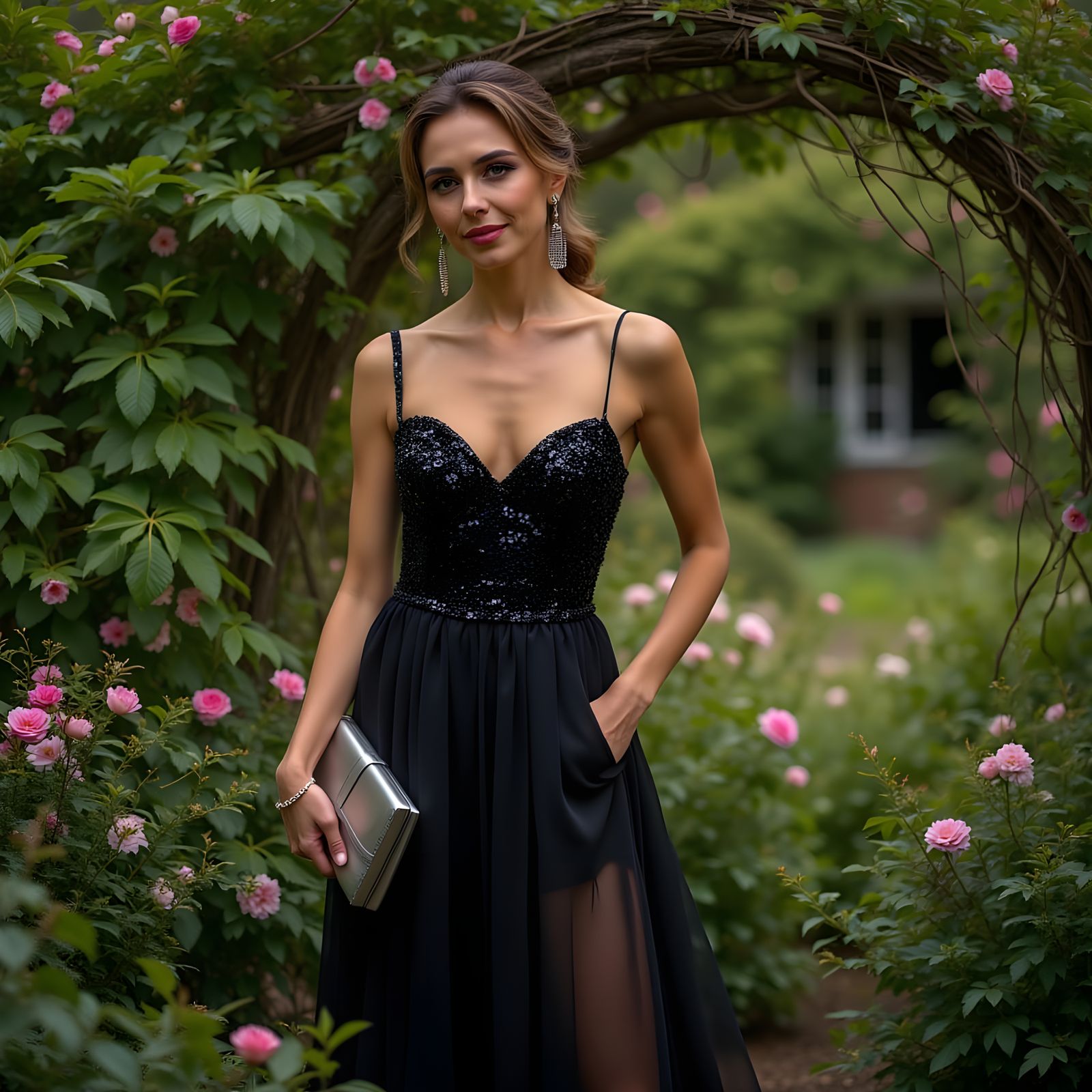 Elegant Woman in Garden Serenity