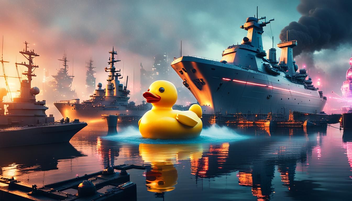 Giant Rubber Duck Robot Splash Art
