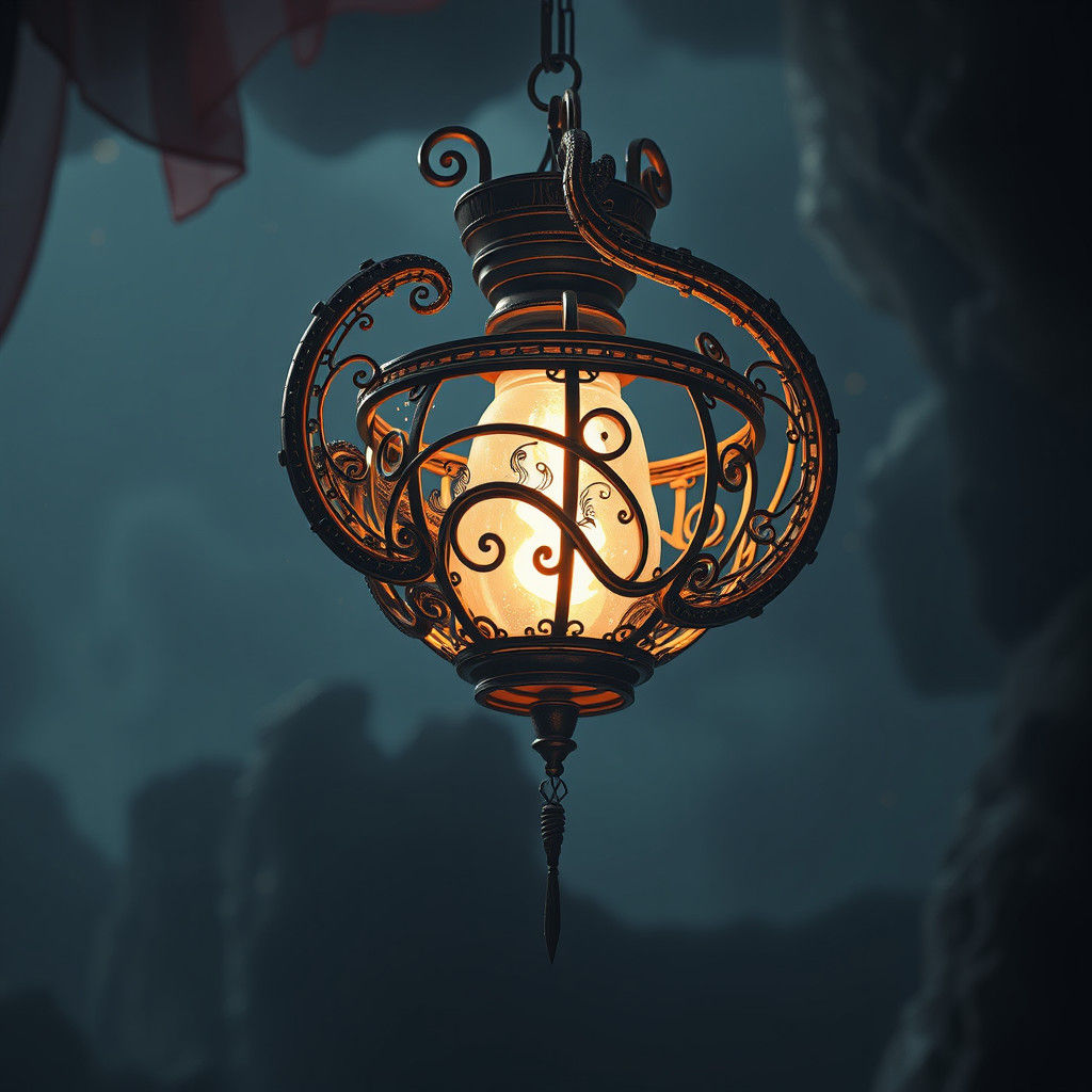Mystical Serpent Lantern in Ethereal Realm