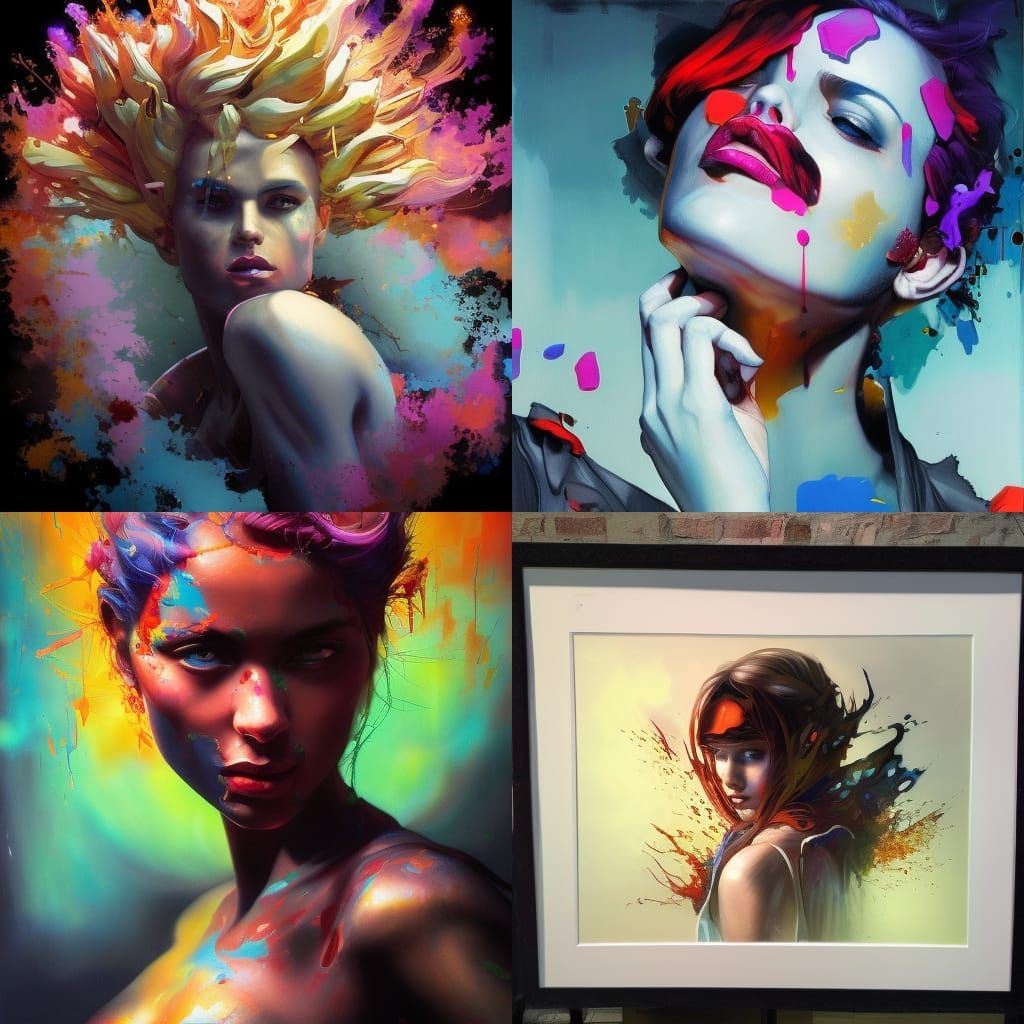 Polychromatic Graffiti Portrait in Ultra Quality