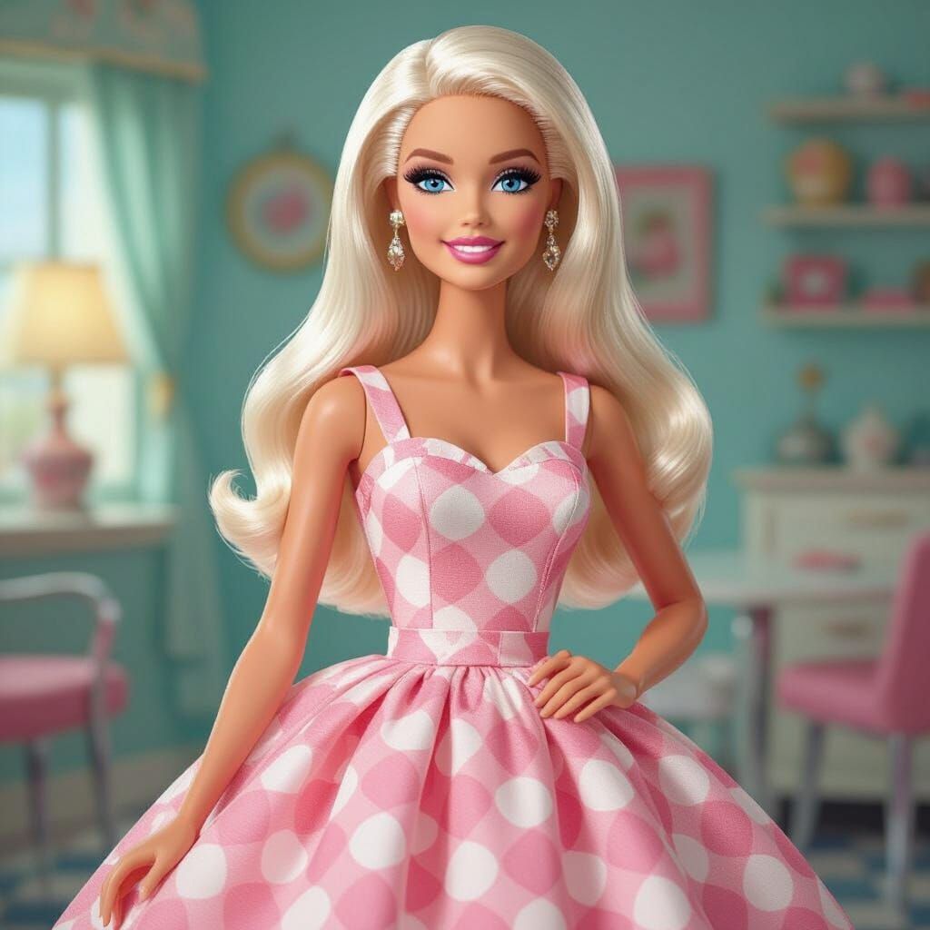 Barbie as Jessica Alba in 50s Americana Style
