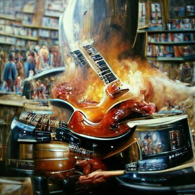 Rock Music in Oil Painting Style