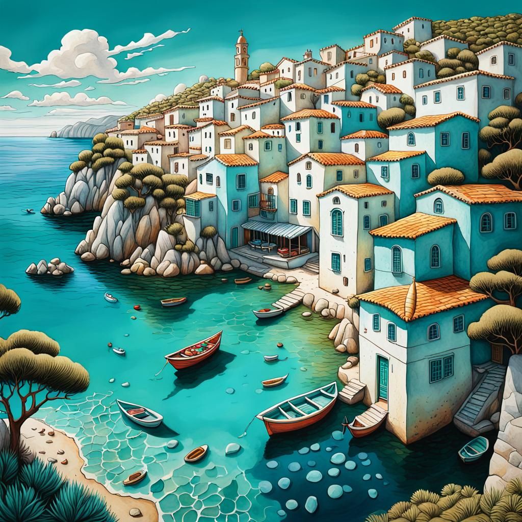 mediterranean coastal village