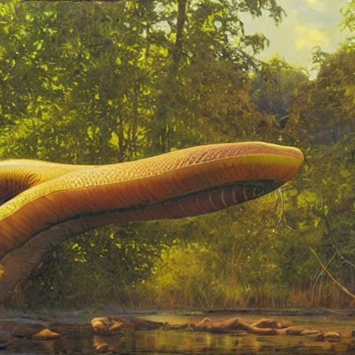 Anaconda in Oil Painting Style