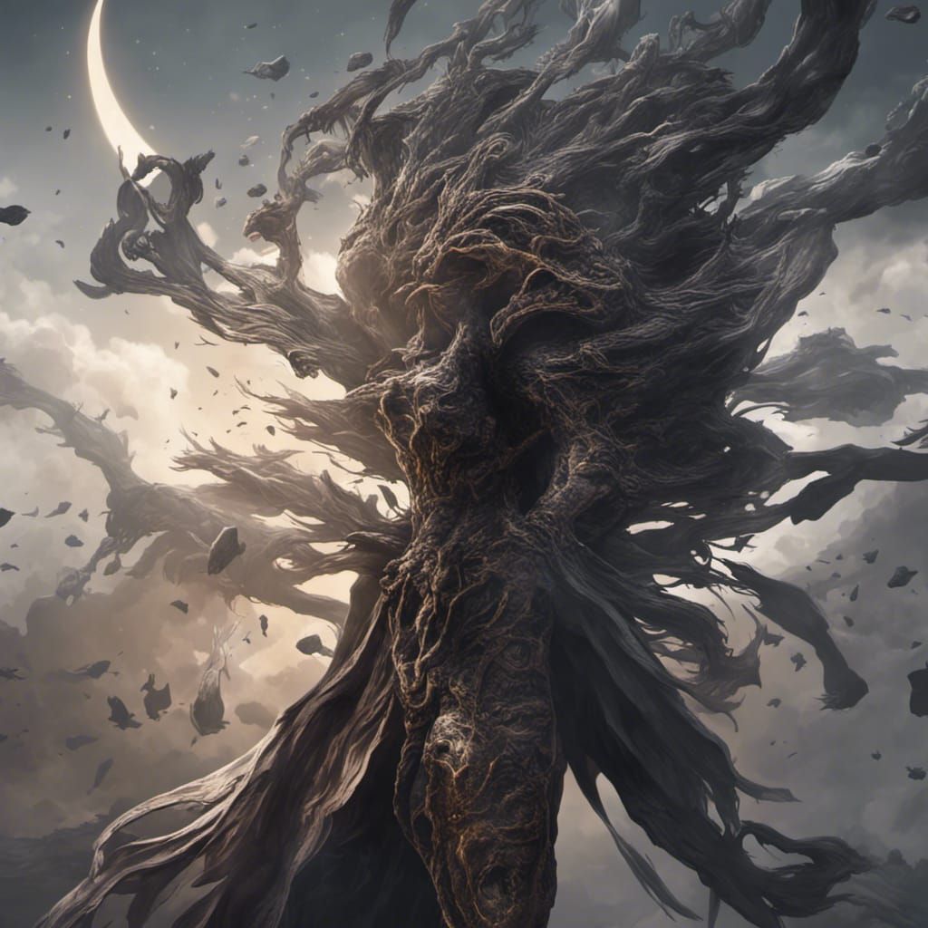 Hyperrealistic Yin Yang Sun Bath in Darkness