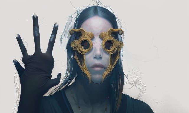 Sleep Token Vessel Portrait in Art Nouveau Style