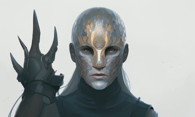 Masked Figure Portrait in Artstation Style