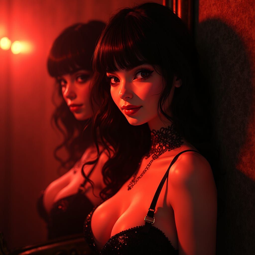 Elegant Clubber in Retro Anime Style