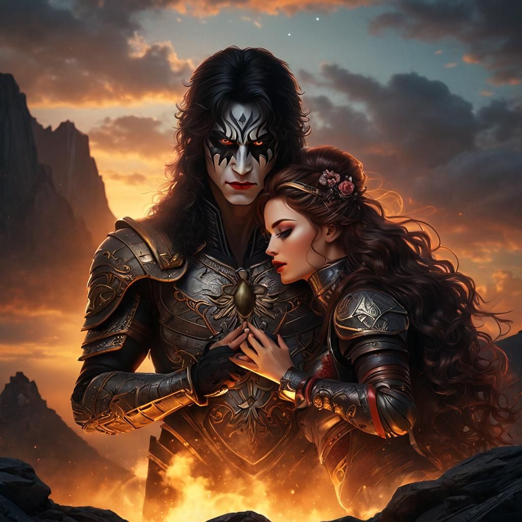 Conceptual Kiss of Love: Epic Cinematic Illustration