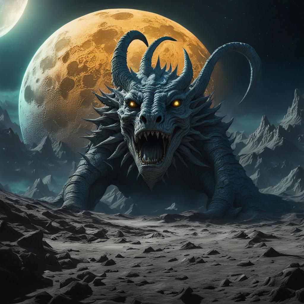 Dagon on the Moon: Detailed Matte Painting