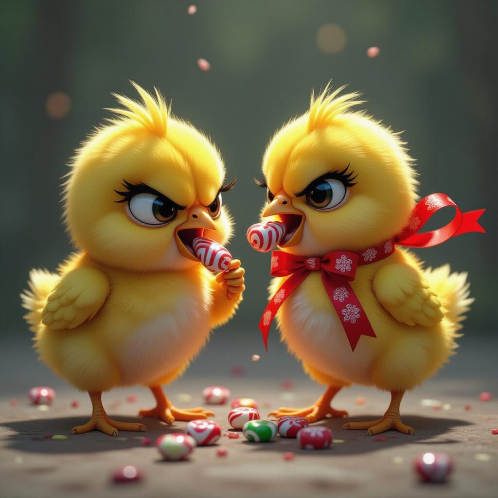 Angry Chick and Sister Fight Over Candy