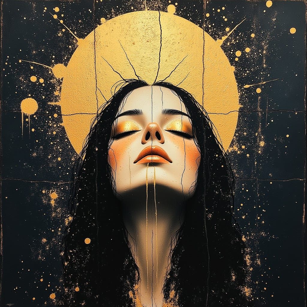 Urban Mystic Portrait with Golden Halo