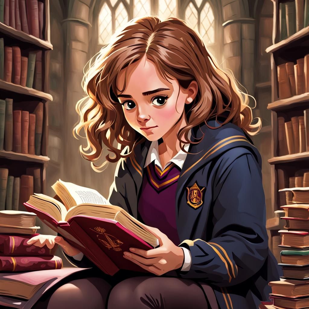 Hermione Granger Reading a Book