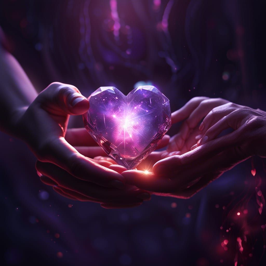 Crystal Heart Exchange in Dark Fantasy Style