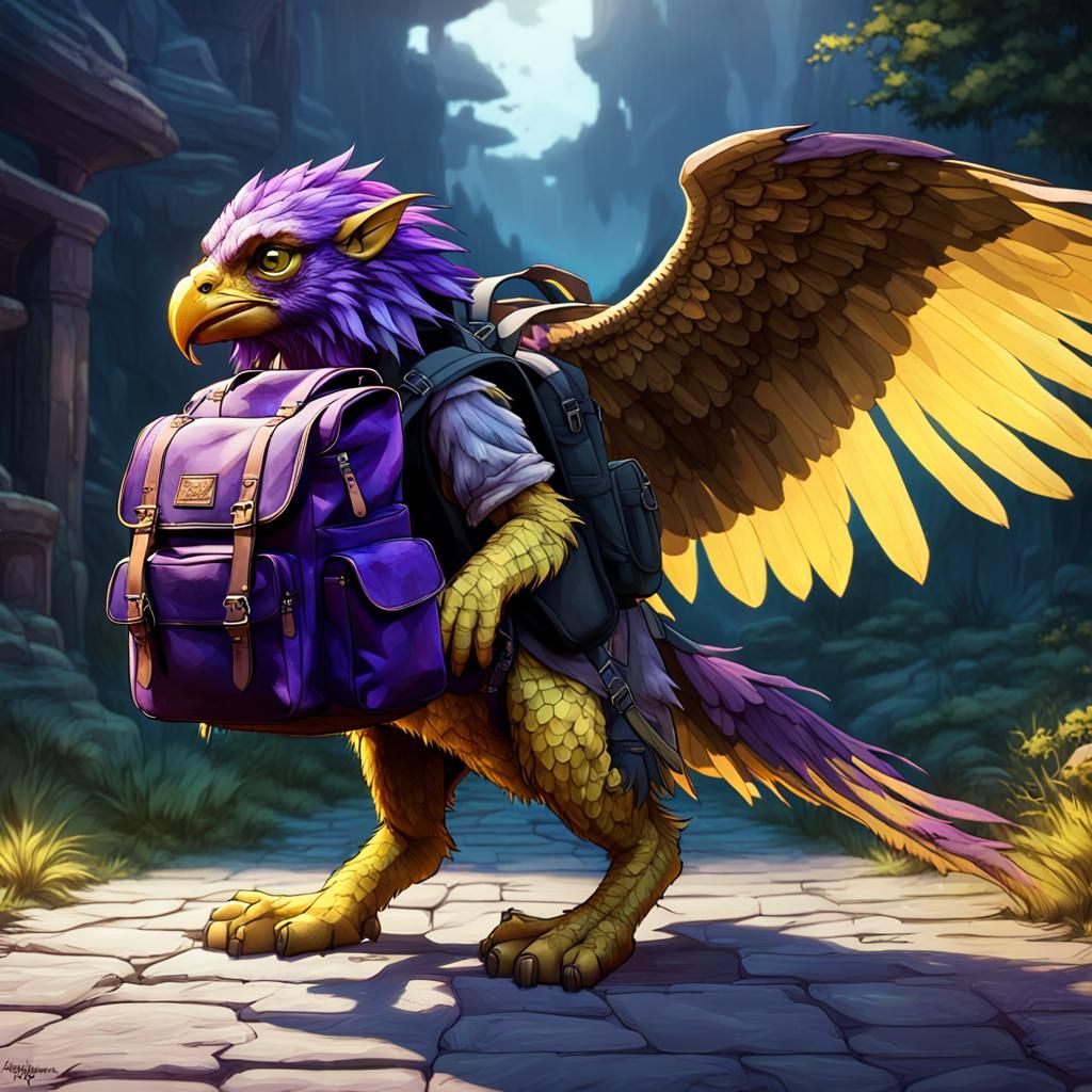 Gryphon's First School Day: Fantasy Concept Art
