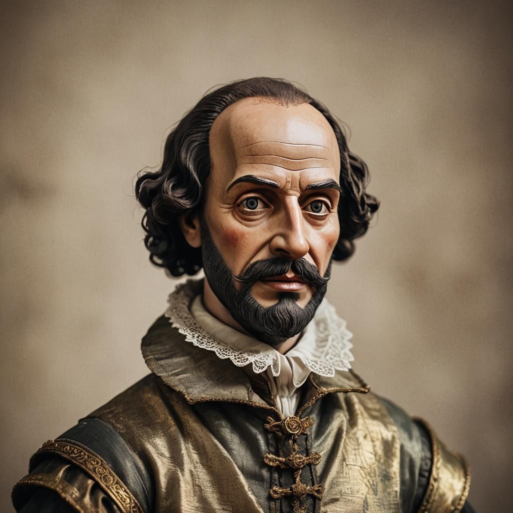 Shakespeare Portrait with Folded Eyes