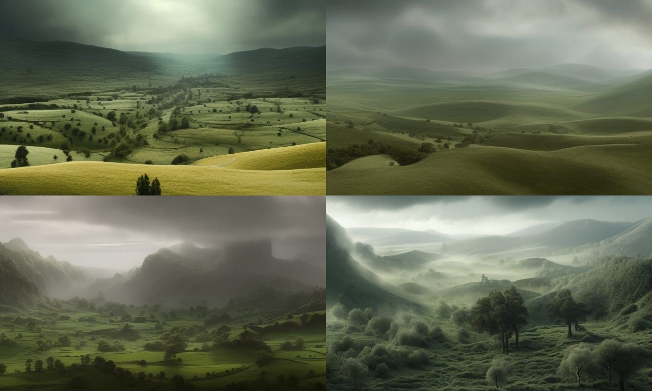 Picturesque Limestone Hills and Cypress Trees Landscape