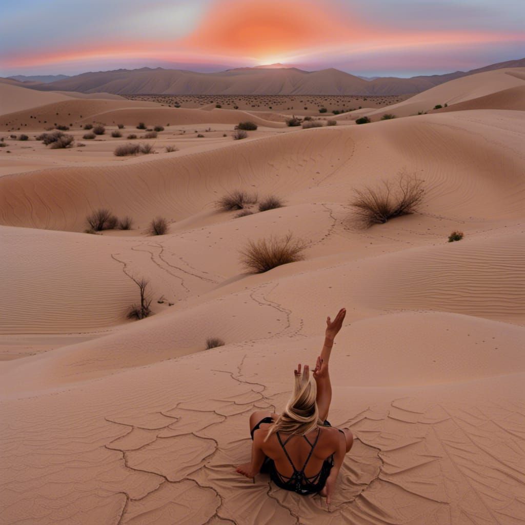 Boho Desert Sunset Art
