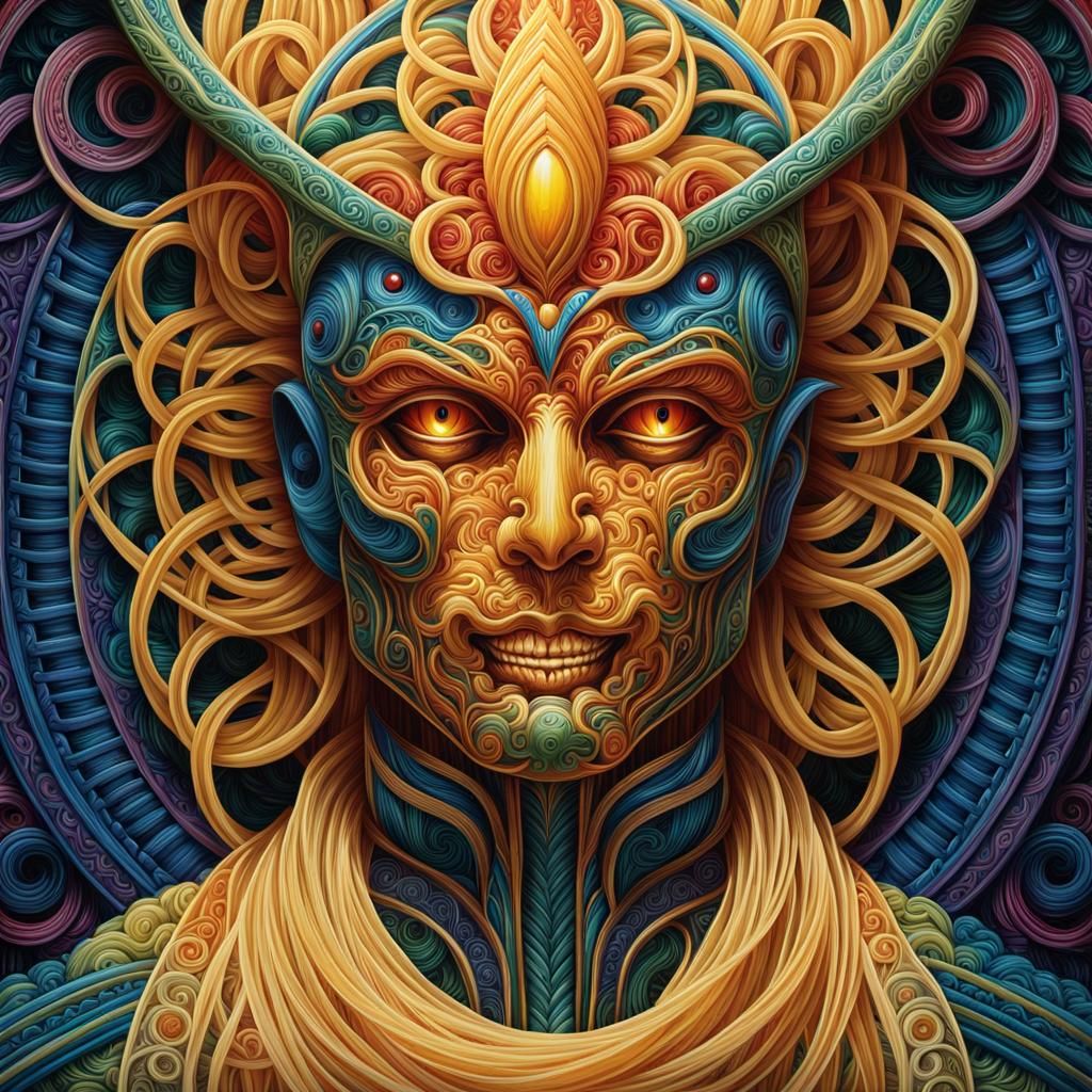 Pasta Humanoid in Detailed Painting Style