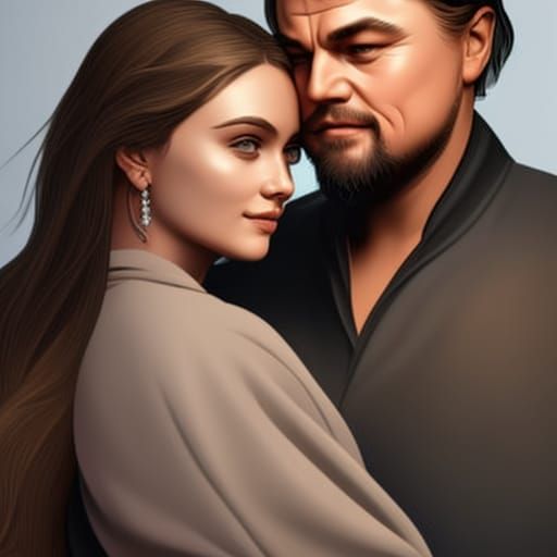 Leonardo Dicaprio hugging Girl Friend