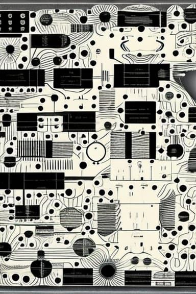 Complex 3D Music Graphic Score in Black and White
