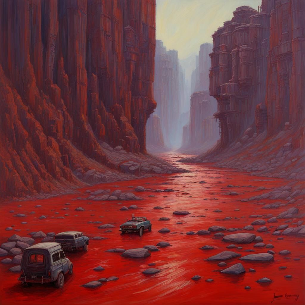 Crimson Landscape in Gurney Style