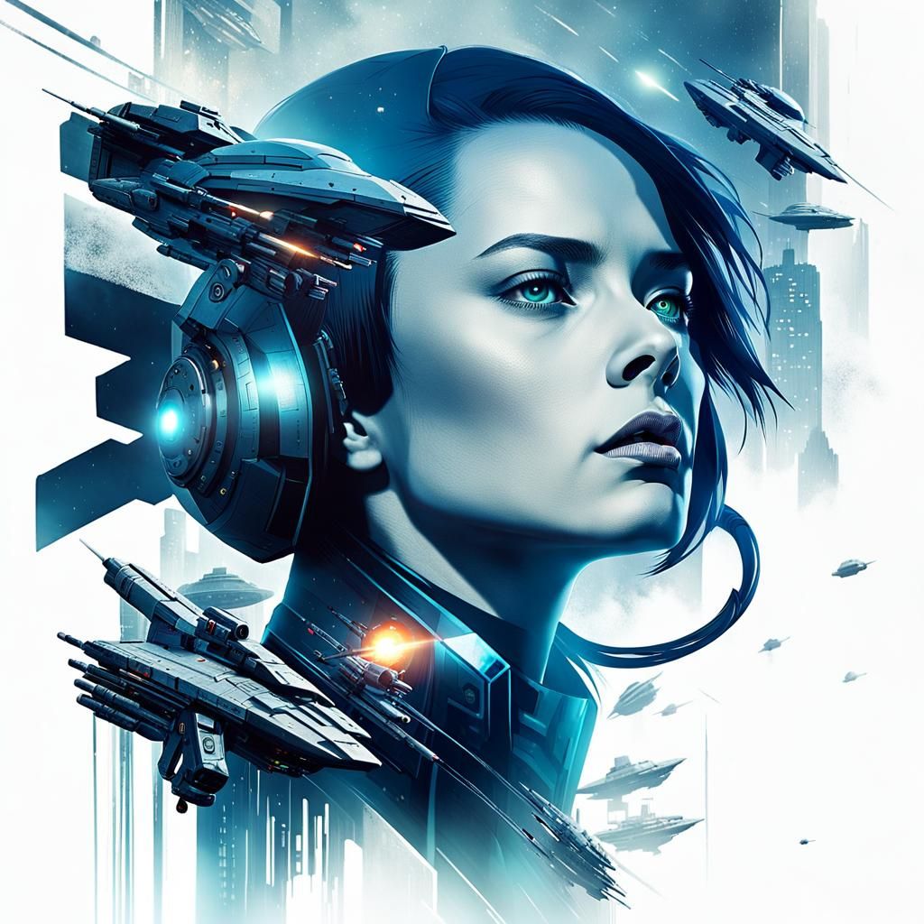 Futuristic Android Leads Battle on Radioactive Planet