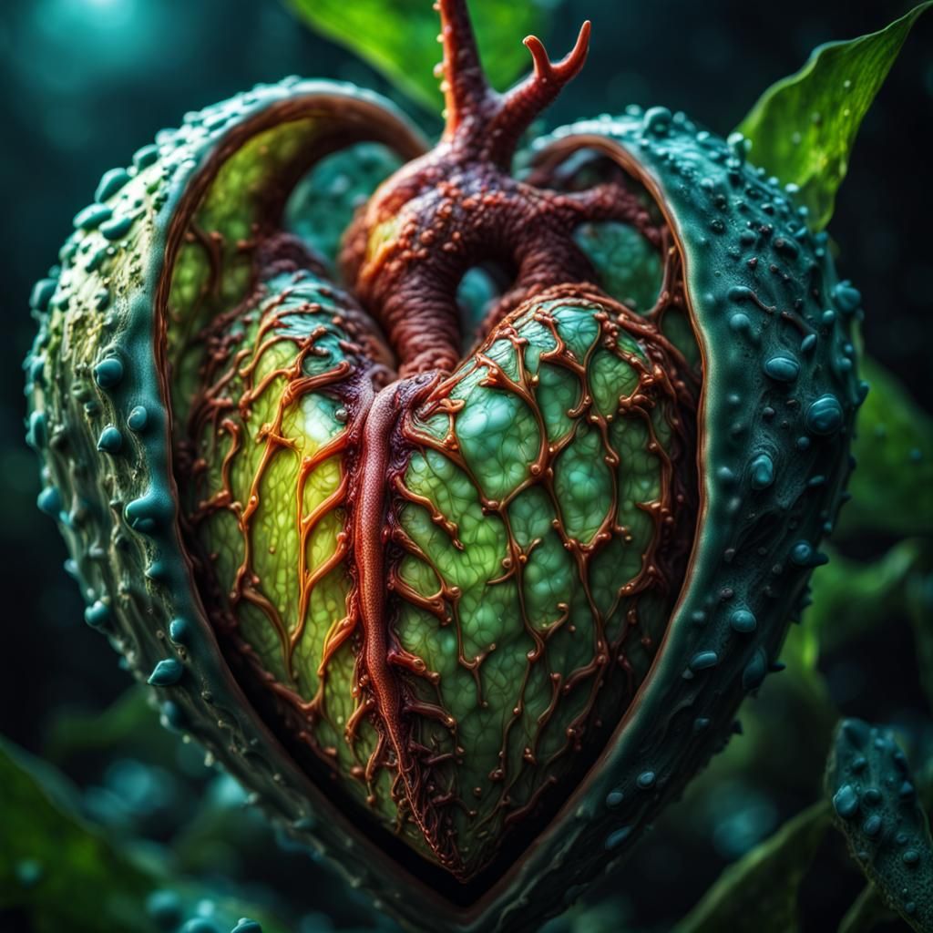 Pupa Heart Lifeform Emergence in Fantasy Style