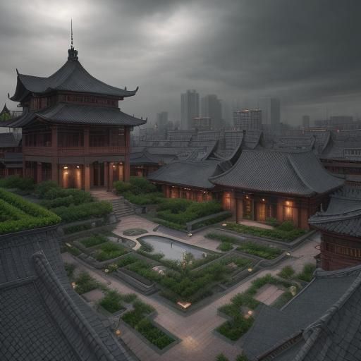 Hyperrealistic Rooftop Garden with Intricate Details