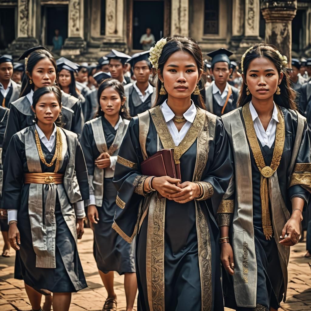 Khmer Women Celebrate Graduation Day