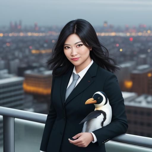 Penguin CEO: A Professional Close-Up Portrait