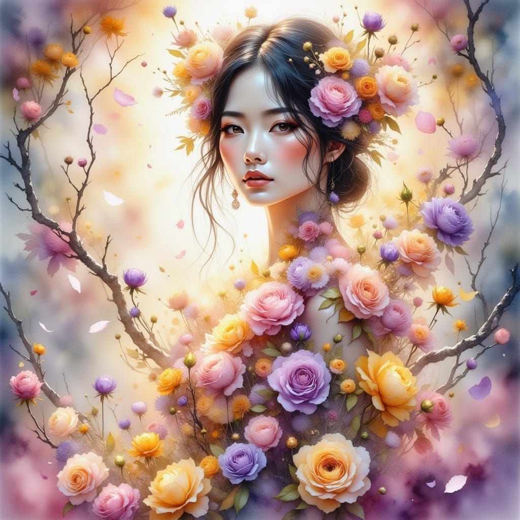 <lora:Flax:1.0> <lora:Water-ink-colorV2:1.0> A breathtaking ...