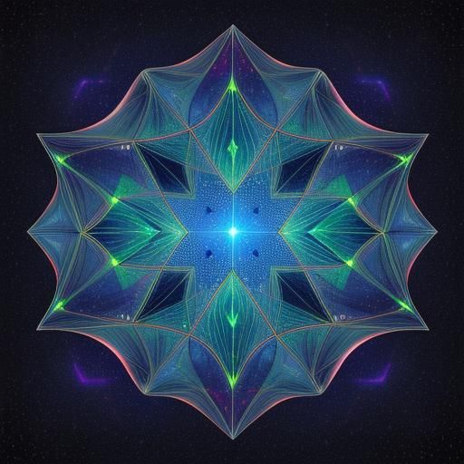 Surreal Cosmic Landscape with Shimmering Lines