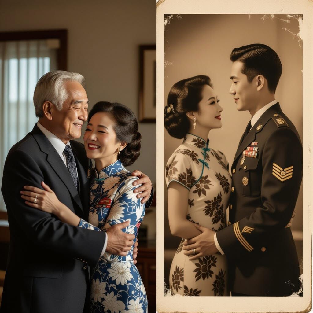 Reunited Couple: Youthful Love Contrasted with Present Emoti...