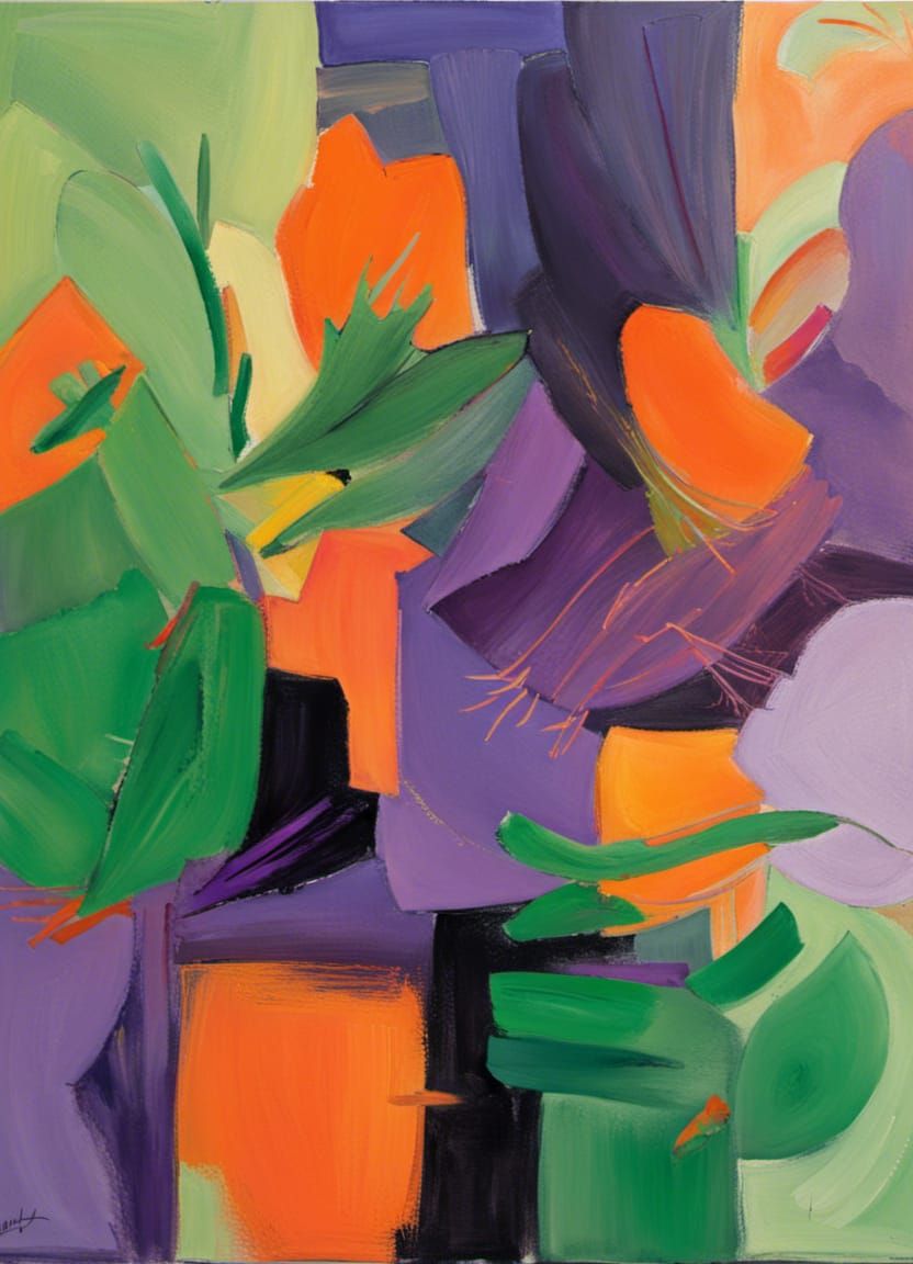 Fauvist Composition with Vibrant Hues