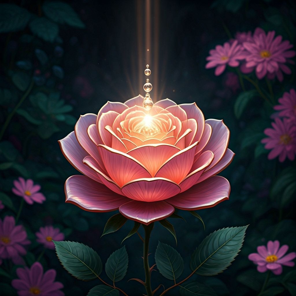Crystal Rose Prismatic Reflection, Fairytale Art