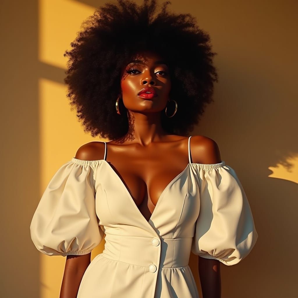 Confident Woman in Impasto-Impressionist Portrait