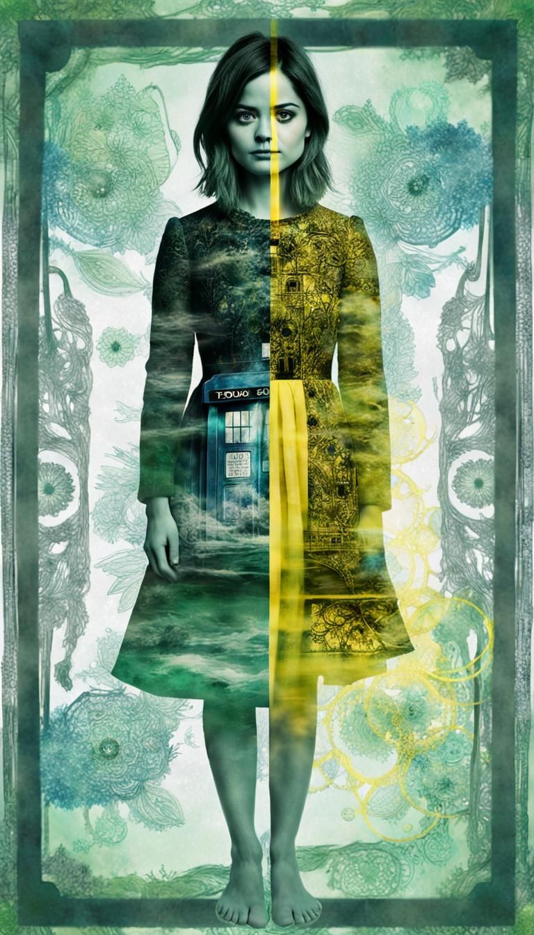 Intricate Double Exposure Silhouette with TARDIS