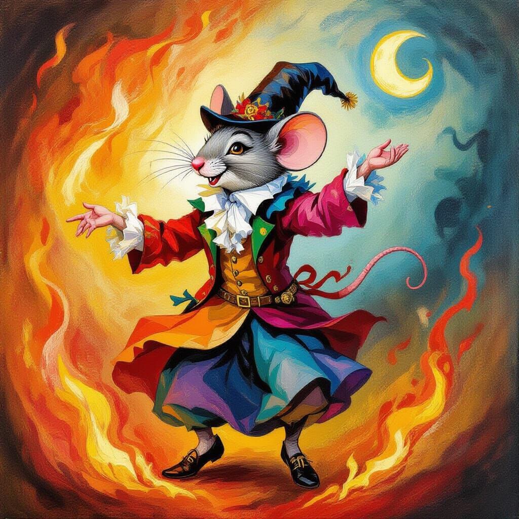 Mouse Dancing in Flames: Mystical Surrealism