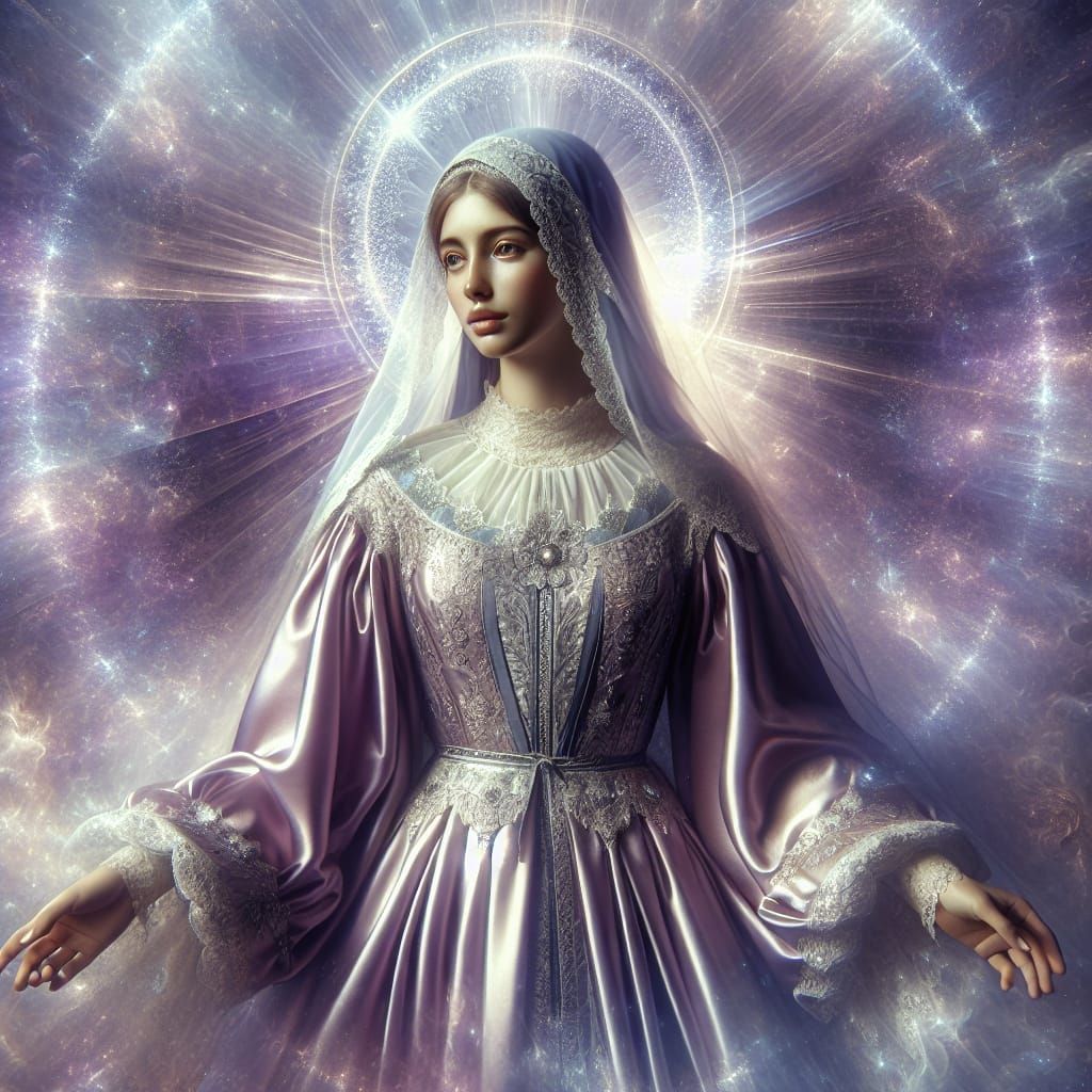 Ethereal Medieval Saint in Fantasy Colors