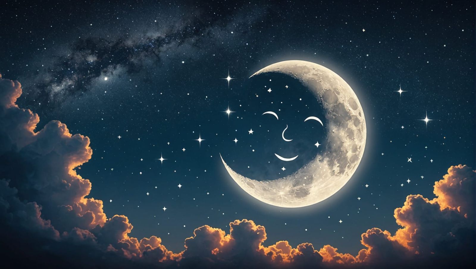 Playful Moon Humorously Expels Gas in Starry Night