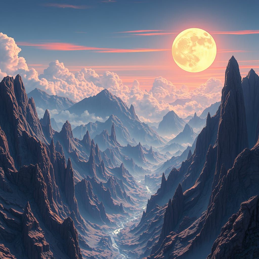 Epic Sci-Fi Fantasy Landscape Inspired by Dragon Ball Z