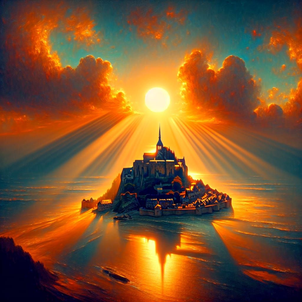 Mont Saint Michel in Romantic Era Style