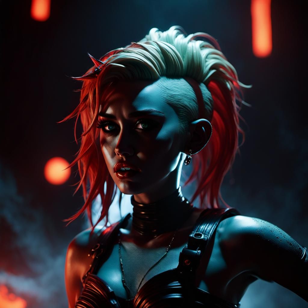 Dark Fantasy Sculpture in Apocalyptic Landscape