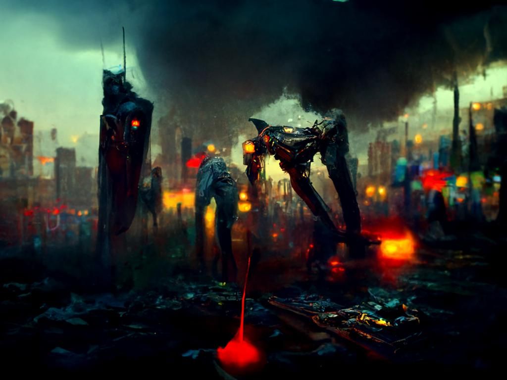 Robot God's Cyberpunk Neon Destruction