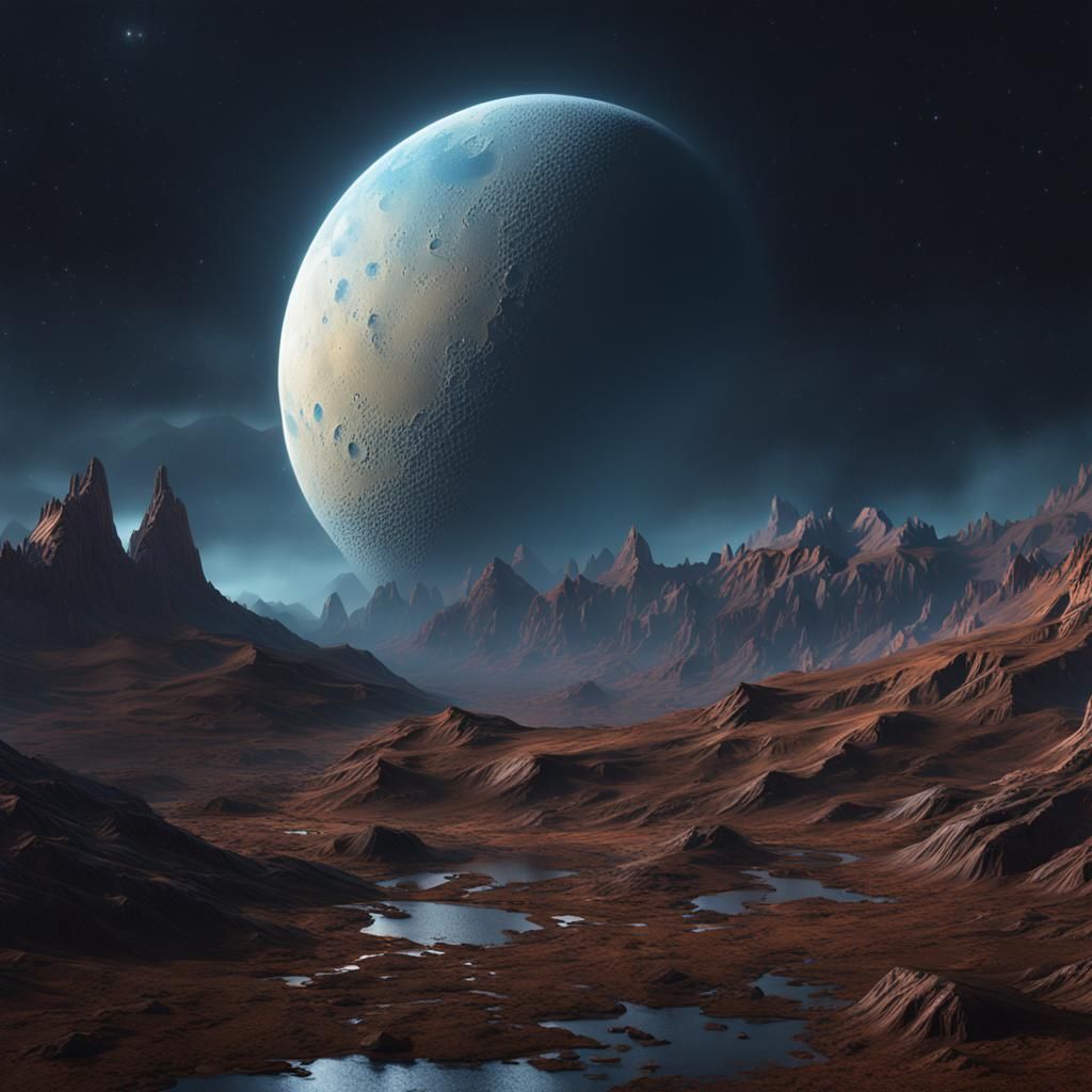 Fantastical Crescent Moon Matte Painting