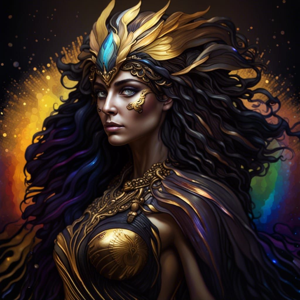 Iris, Rainbow Goddess in Ancient Greek Style