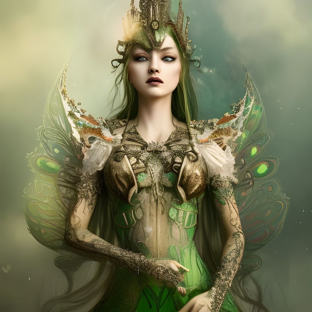 Gothic Fairy Queen Portrait in Hyperdetailed Fantasy Art