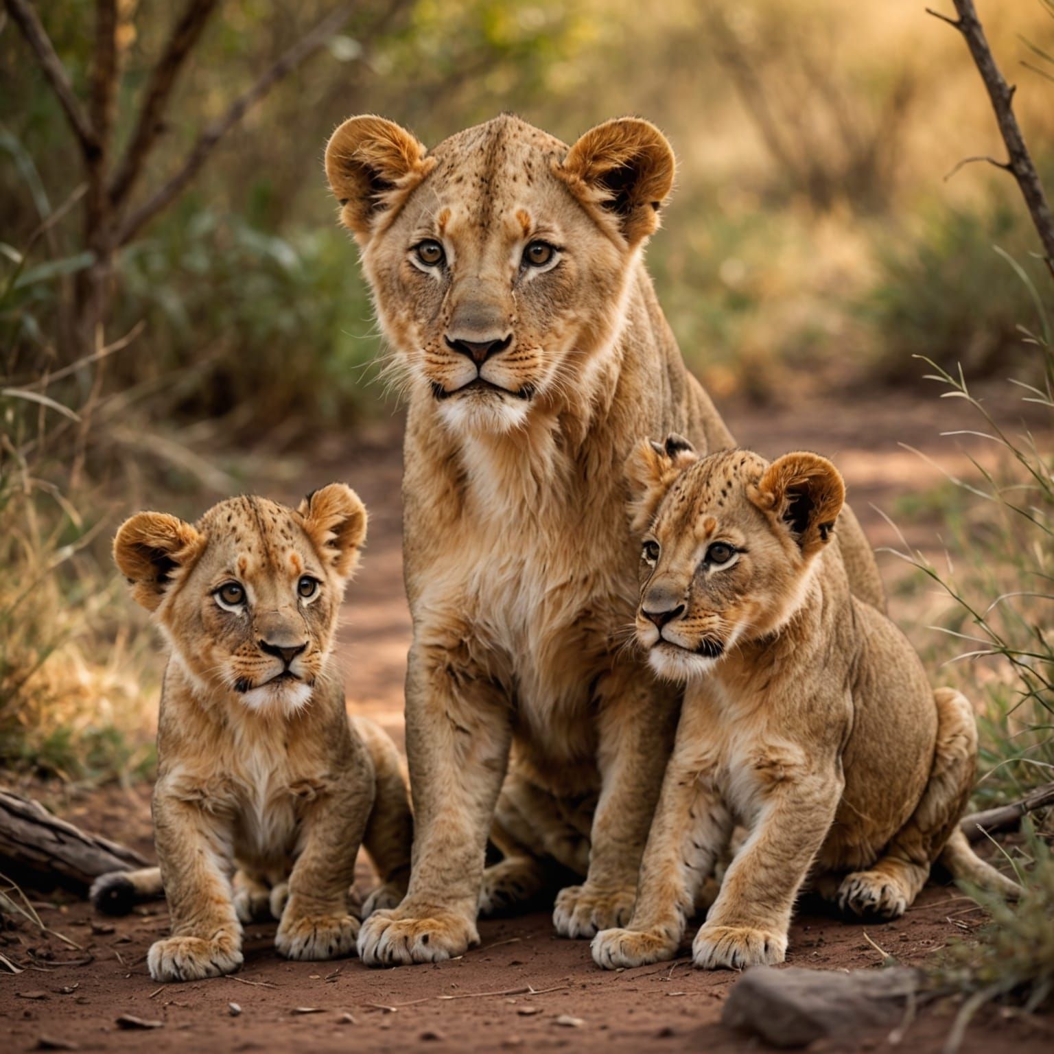 Tender Moments in Australian Light: Baby Lions at Play